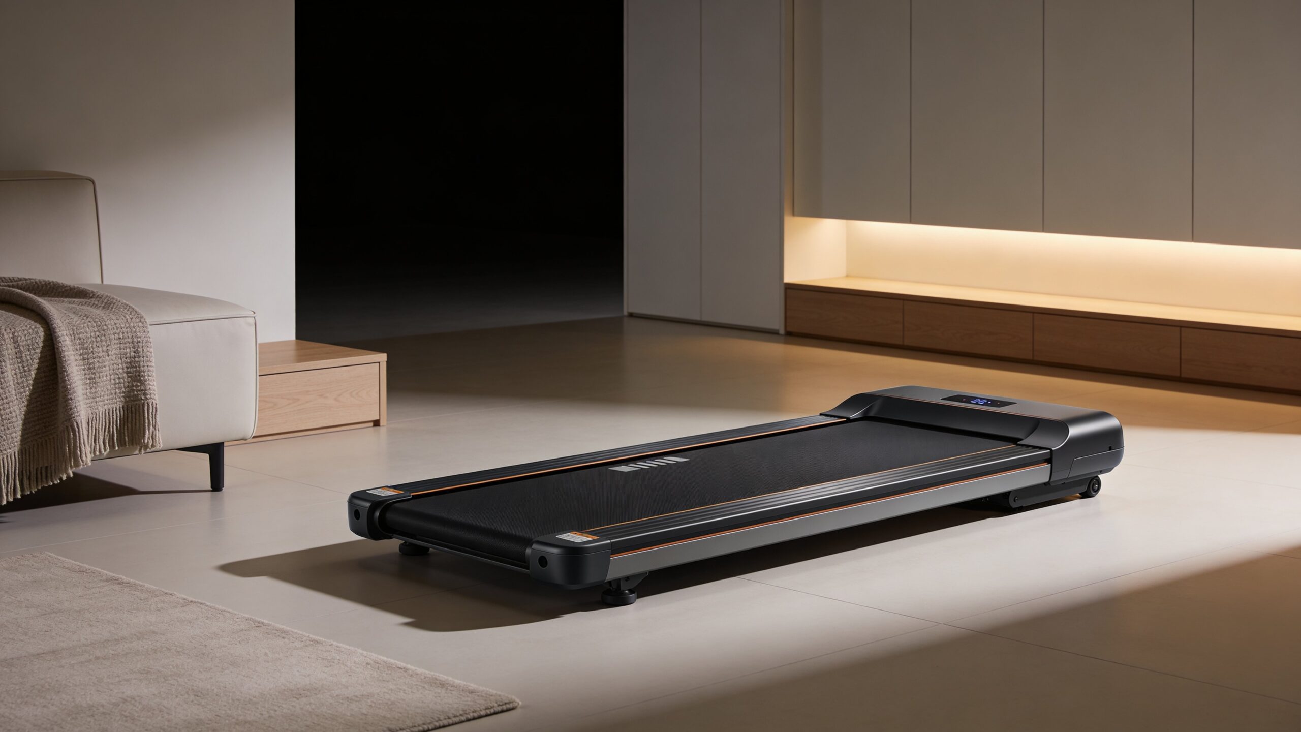 Walking pad representing under-desk walking and compact cardio