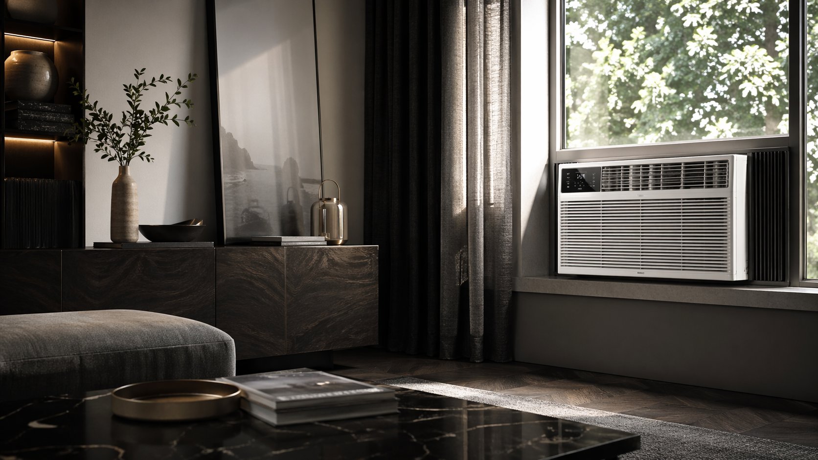 Window air conditioner representing window air conditioner reviews