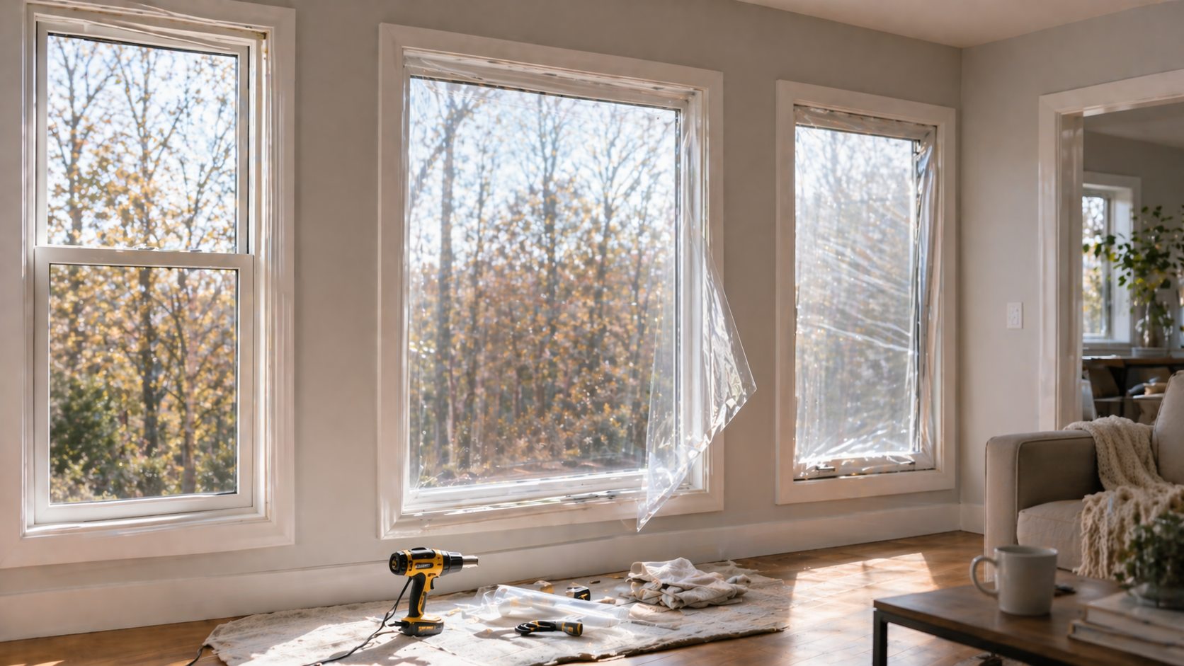 Window insulation kit representing seasonal window insulation