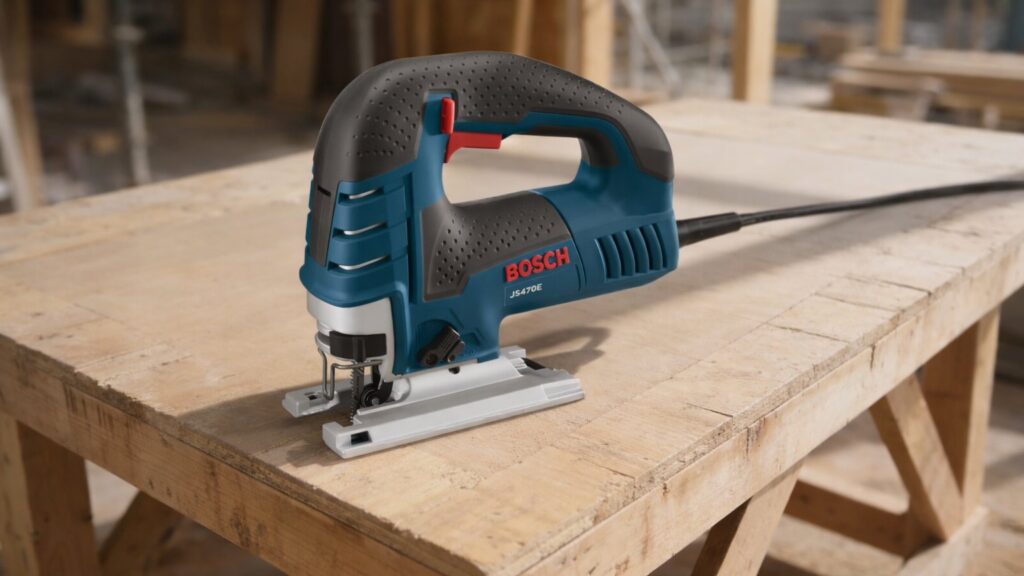 Bosch JS470E jigsaw for woodworking projects
