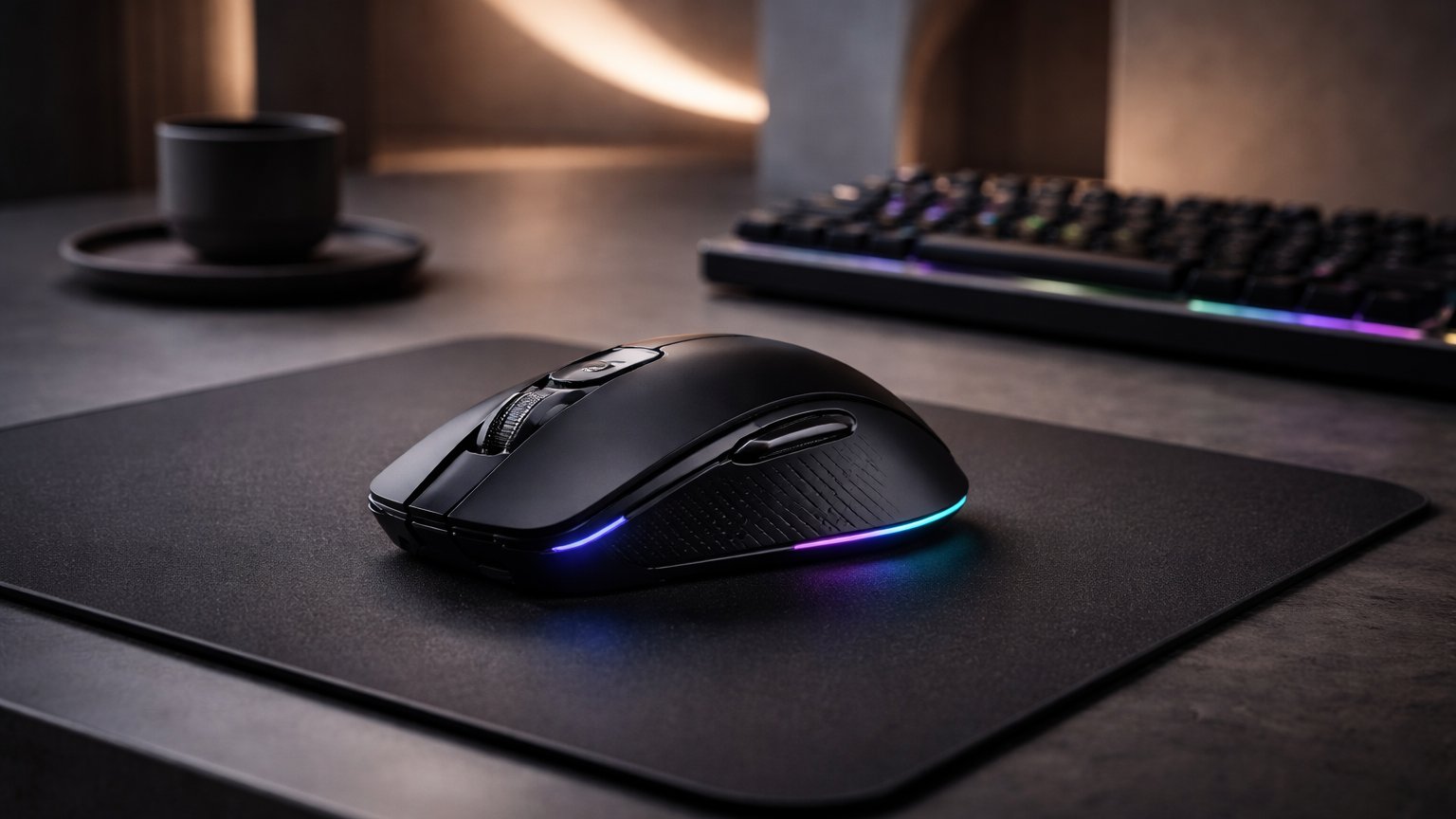 High-performance gaming mouse with RGB lighting
