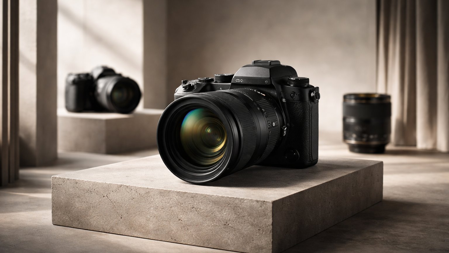 Mirrorless camera representing modern digital camera systems