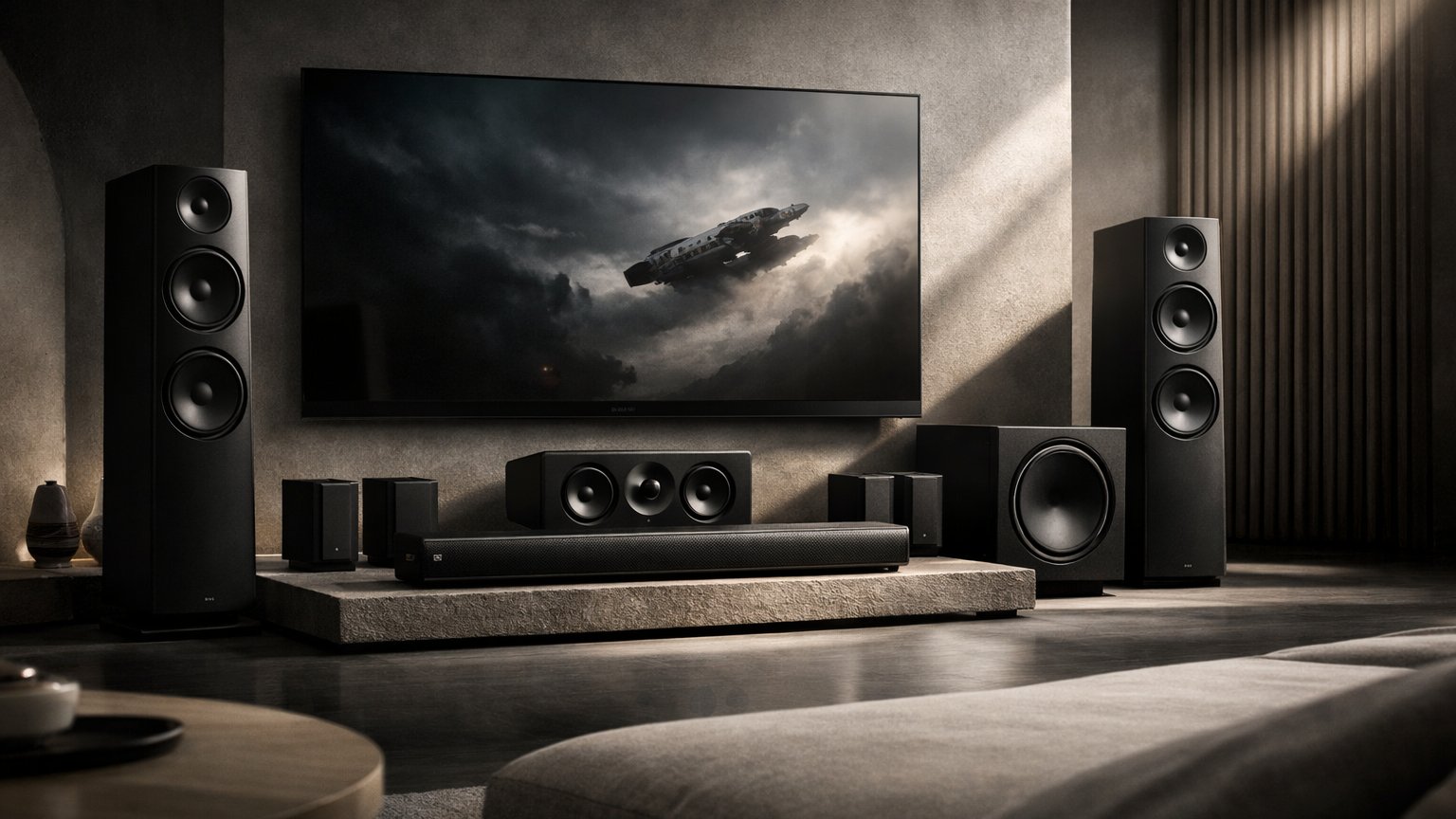 Surround sound system with multiple speakers