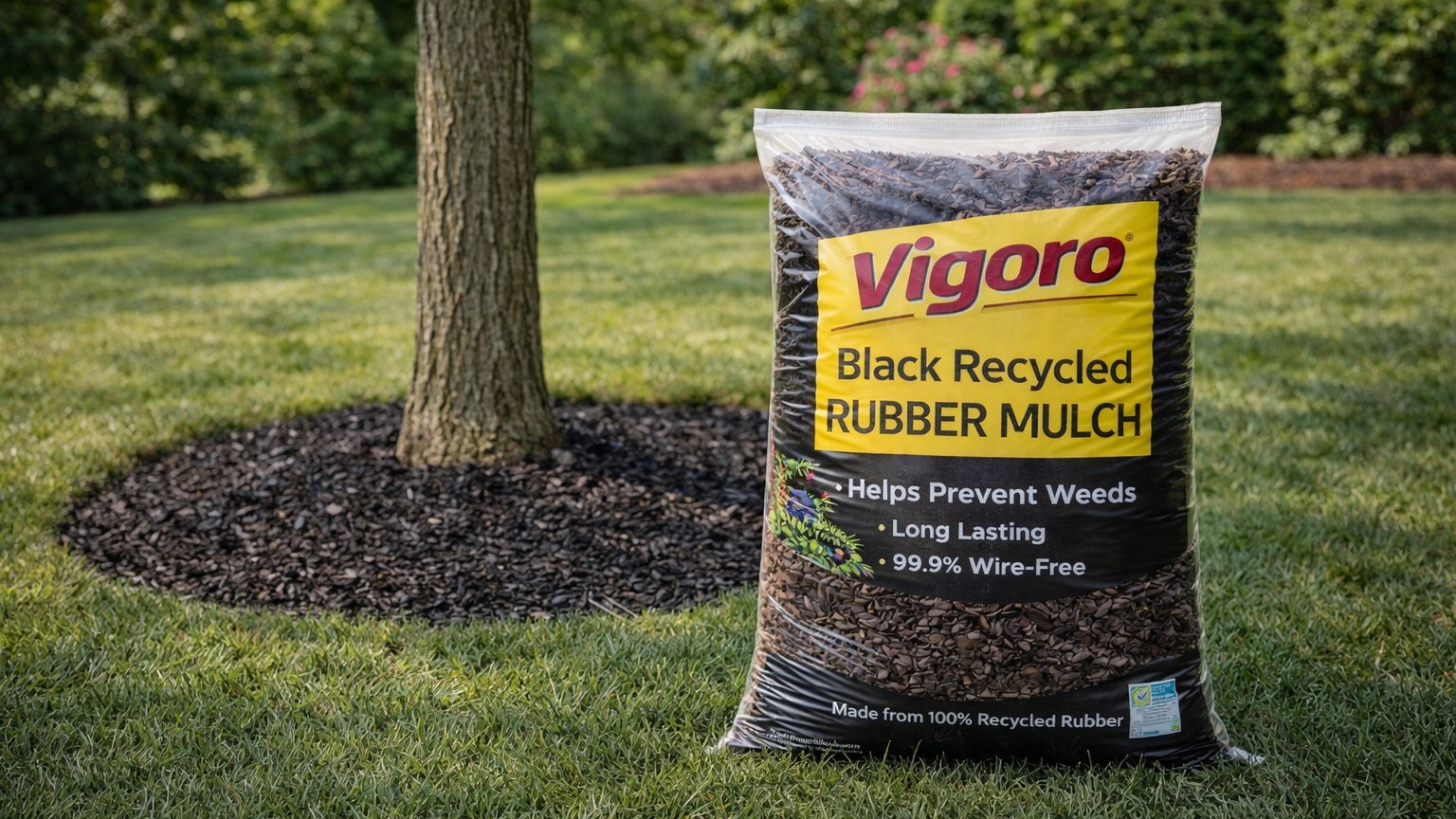 Vigoro Black Recycled Rubber Mulch
