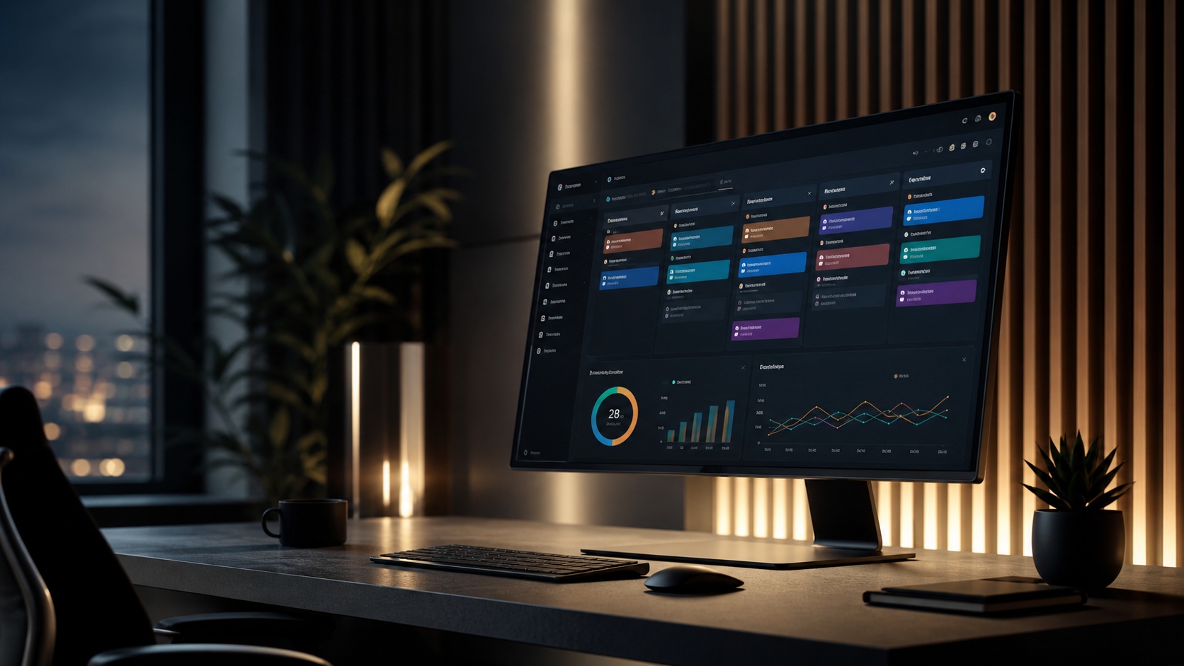 Agile project management software dashboard with sprint planning boards