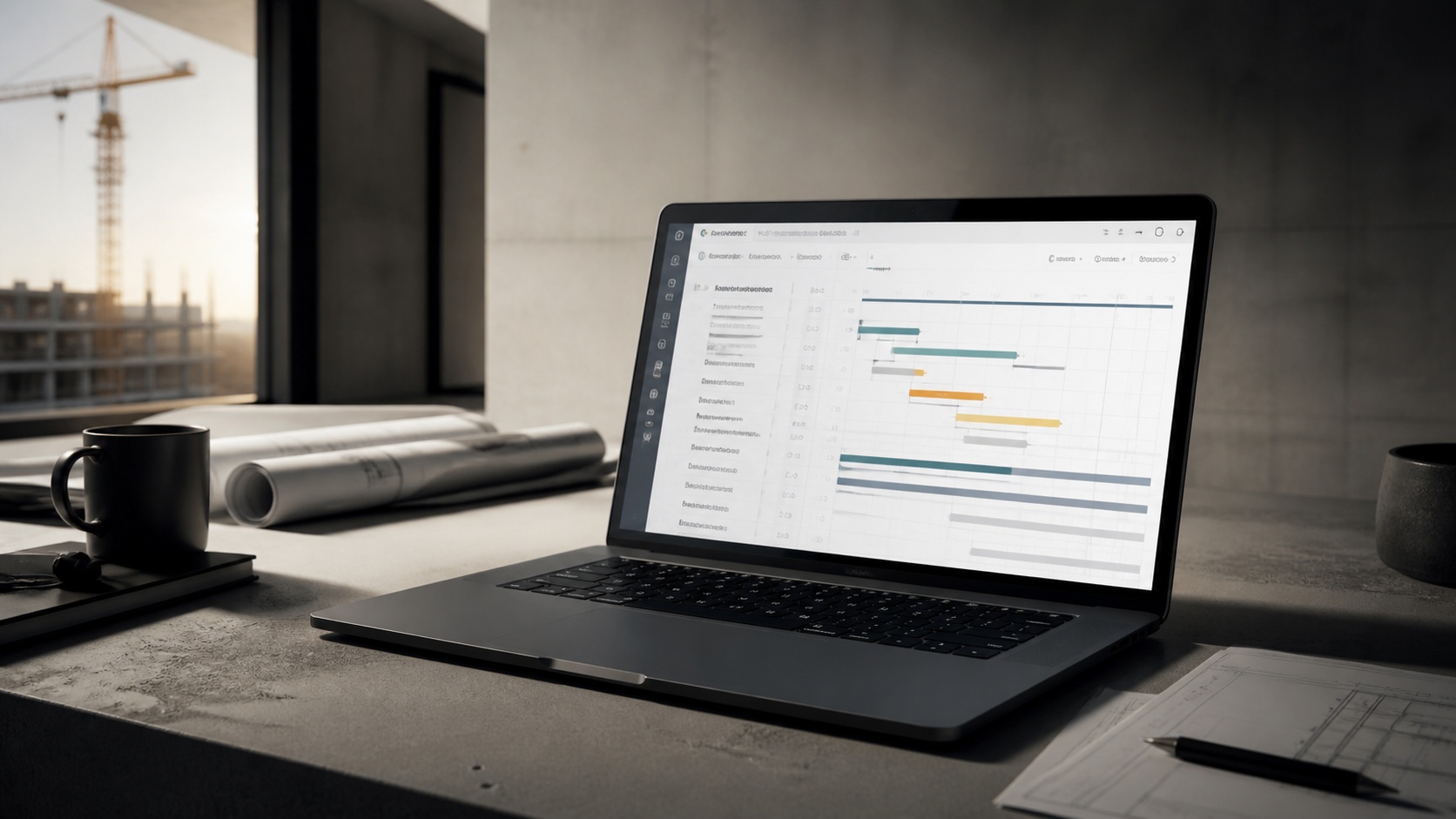 Construction project management tools with scheduling and job site coordination