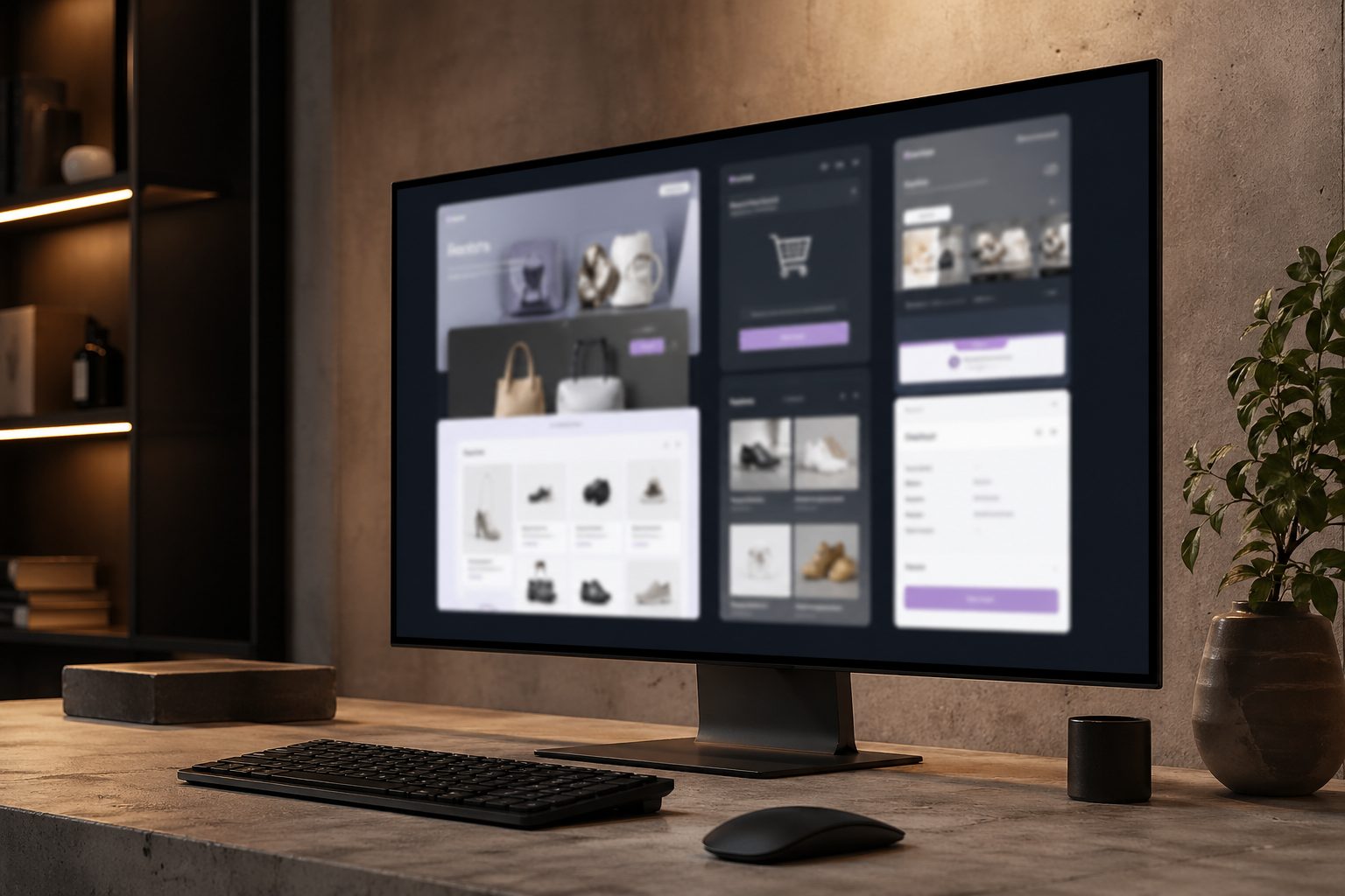 Ecommerce website with product listings and checkout features