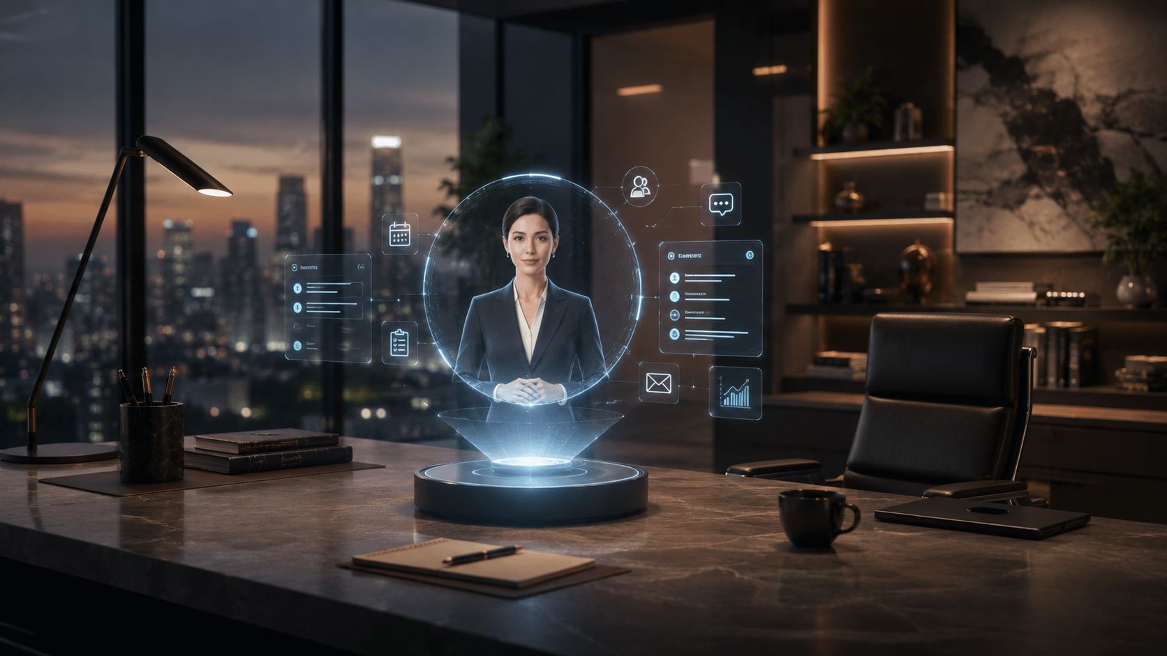 AI executive assistant representing scheduling and leadership support