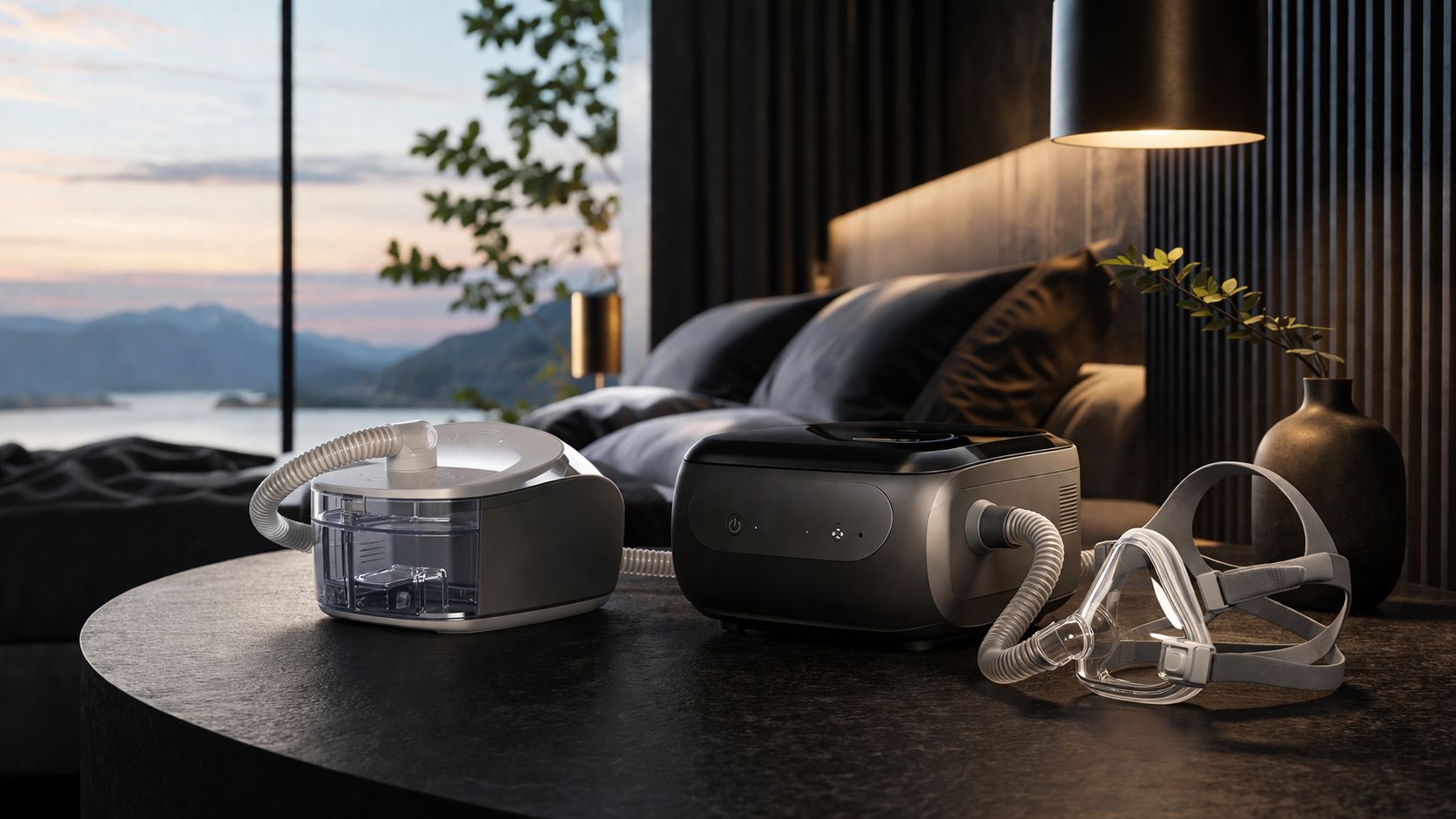 Humidified breathing device representing moisture-supported sleep therapy