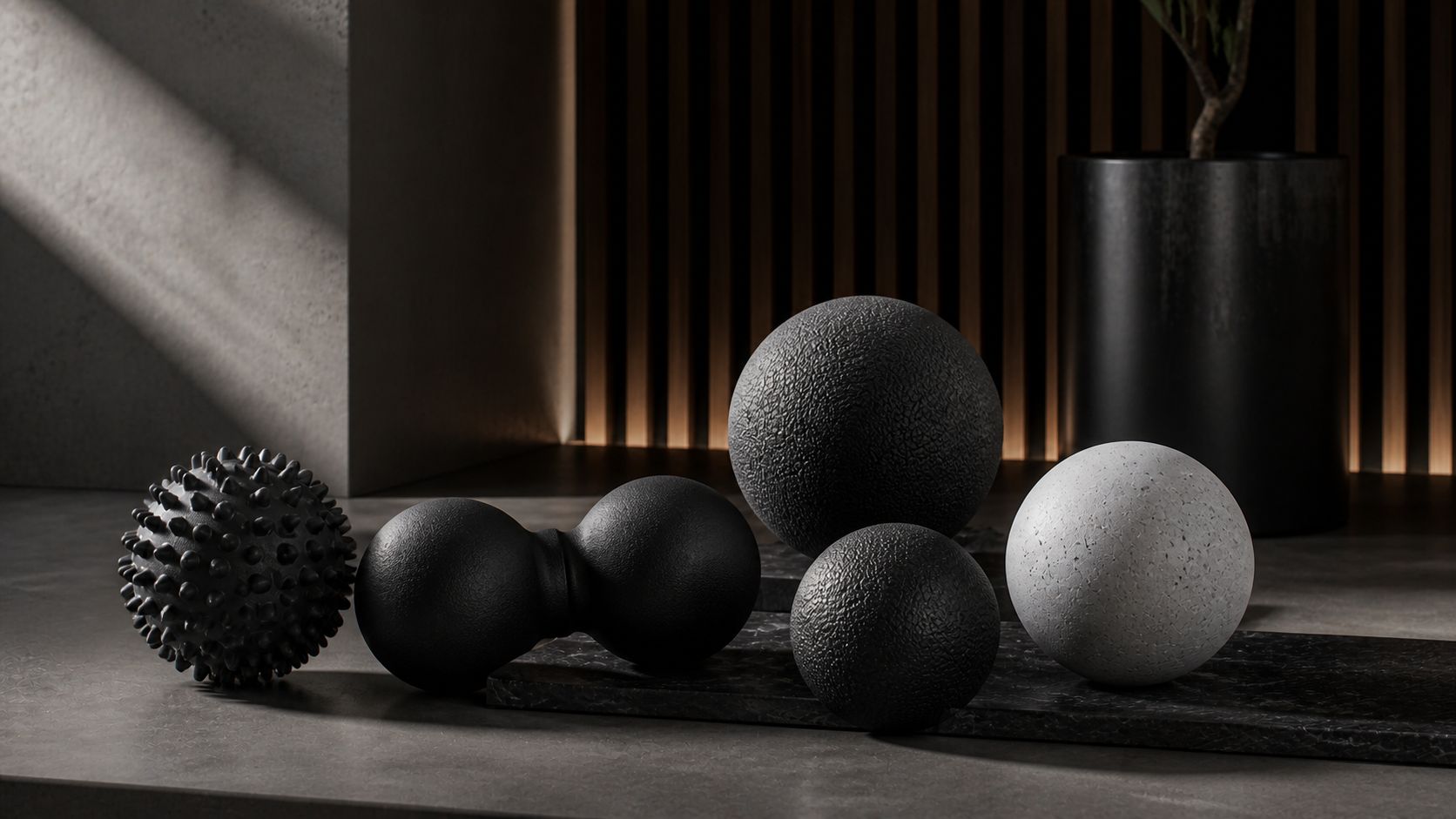 Massage balls representing targeted muscle recovery
