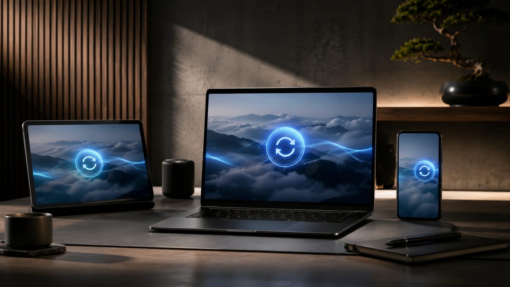 Multi-device sync tools connecting laptops tablets and phones