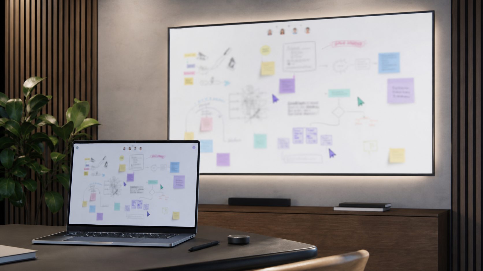 Digital whiteboard representing online whiteboard tools