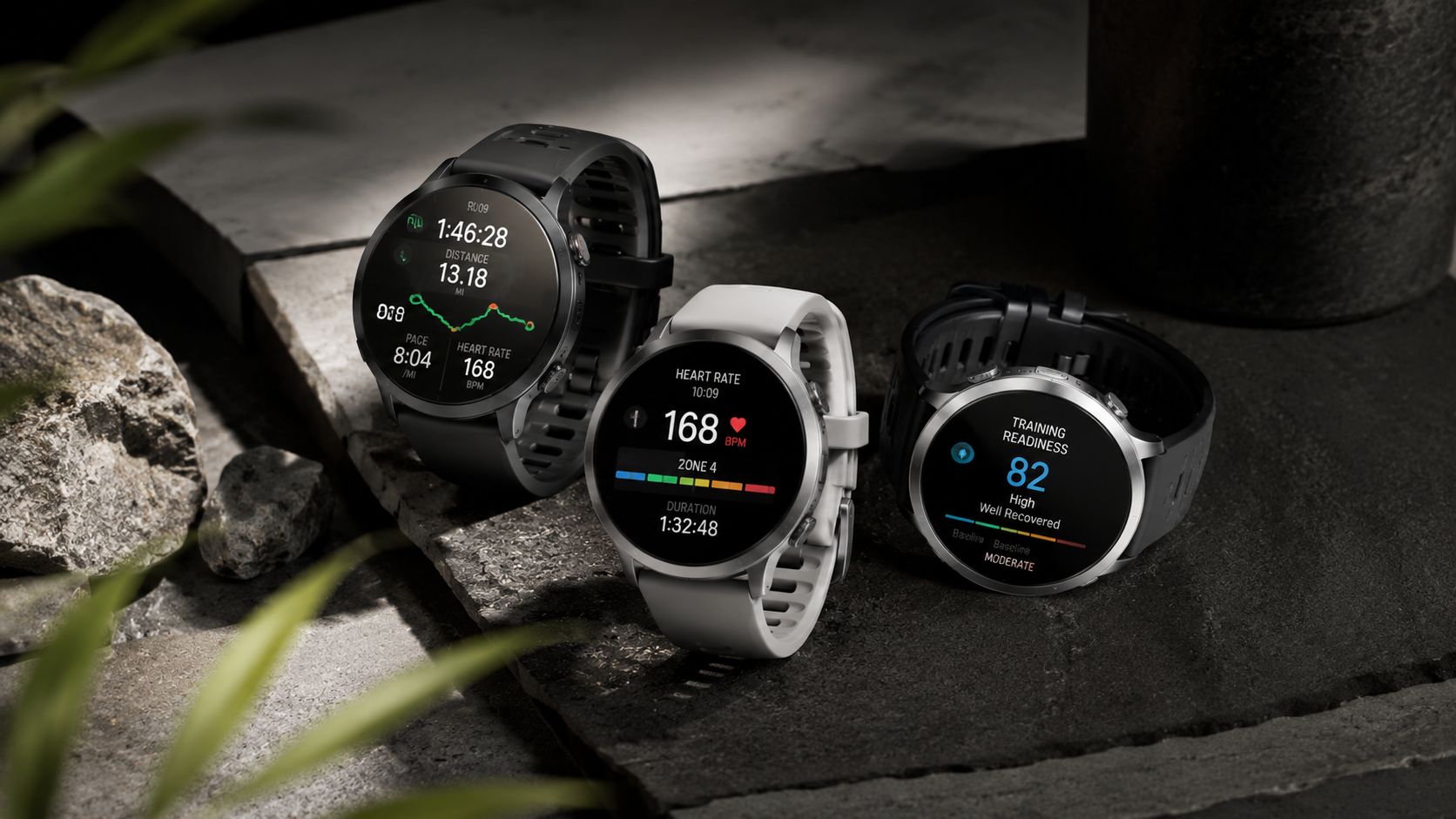 Running watch representing pace and training tracking