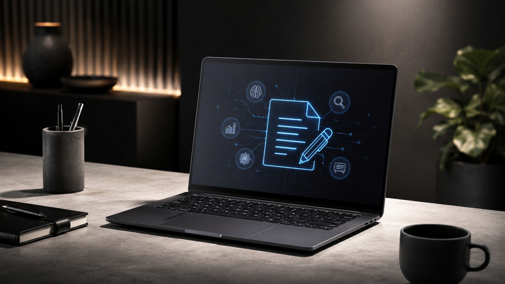 SEO writing tool analyzing keywords and optimizing content for search engines