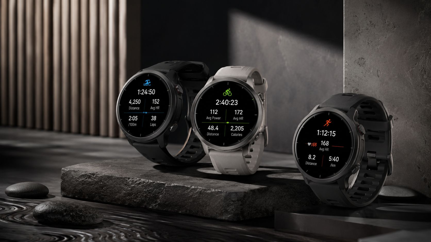 Triathlon watch representing multisport training and endurance tracking