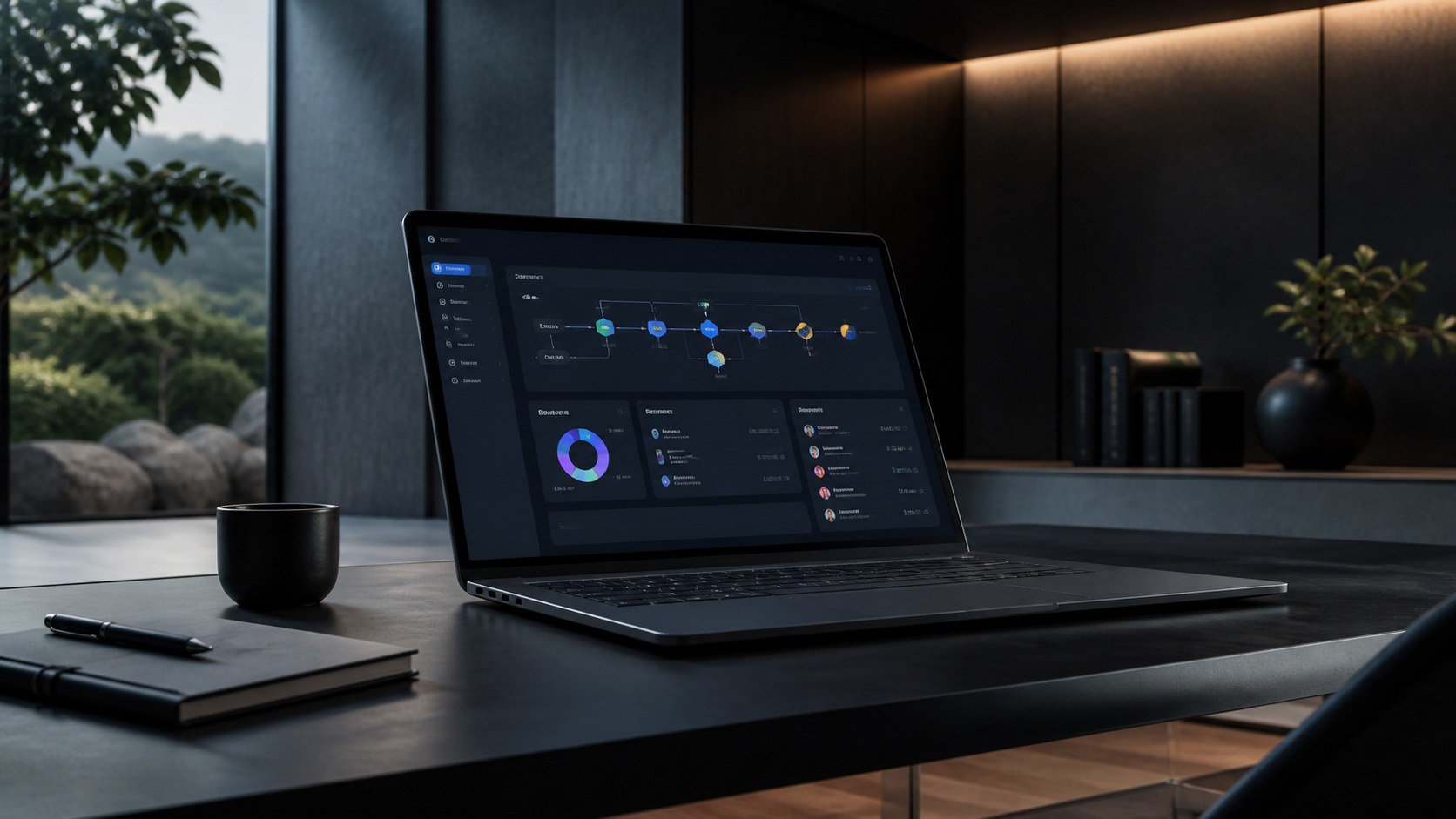 Workflow management system dashboard tracking tasks and processes