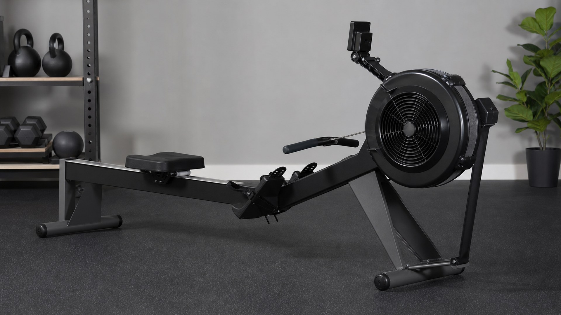 Body-Solid Endurance R300 air rower in a home gym