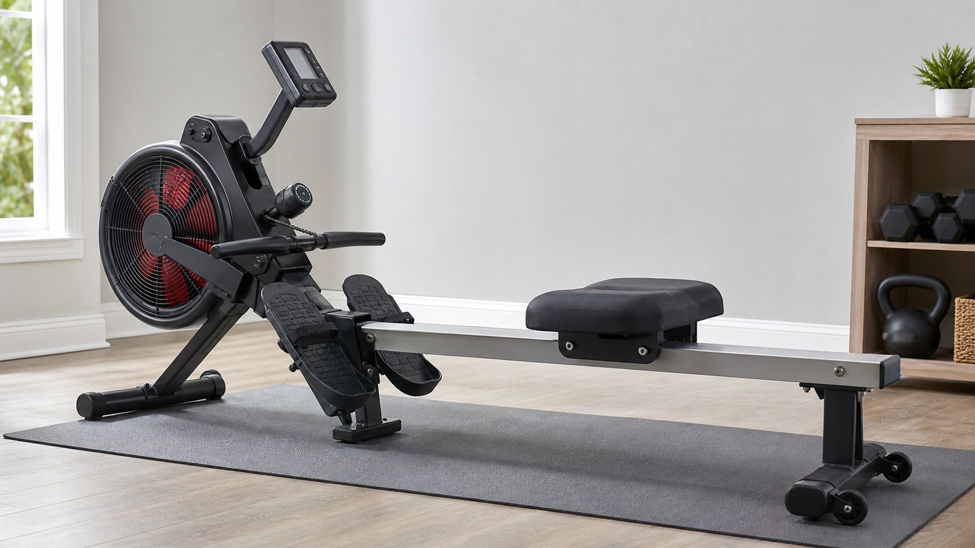 Marcy Turbine Rower NS-6050RE in a modest home gym