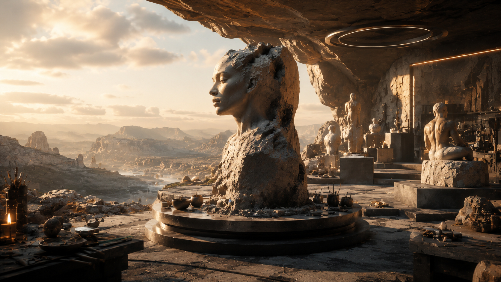 Nomad Sculpt for giant prop concept design on tablet