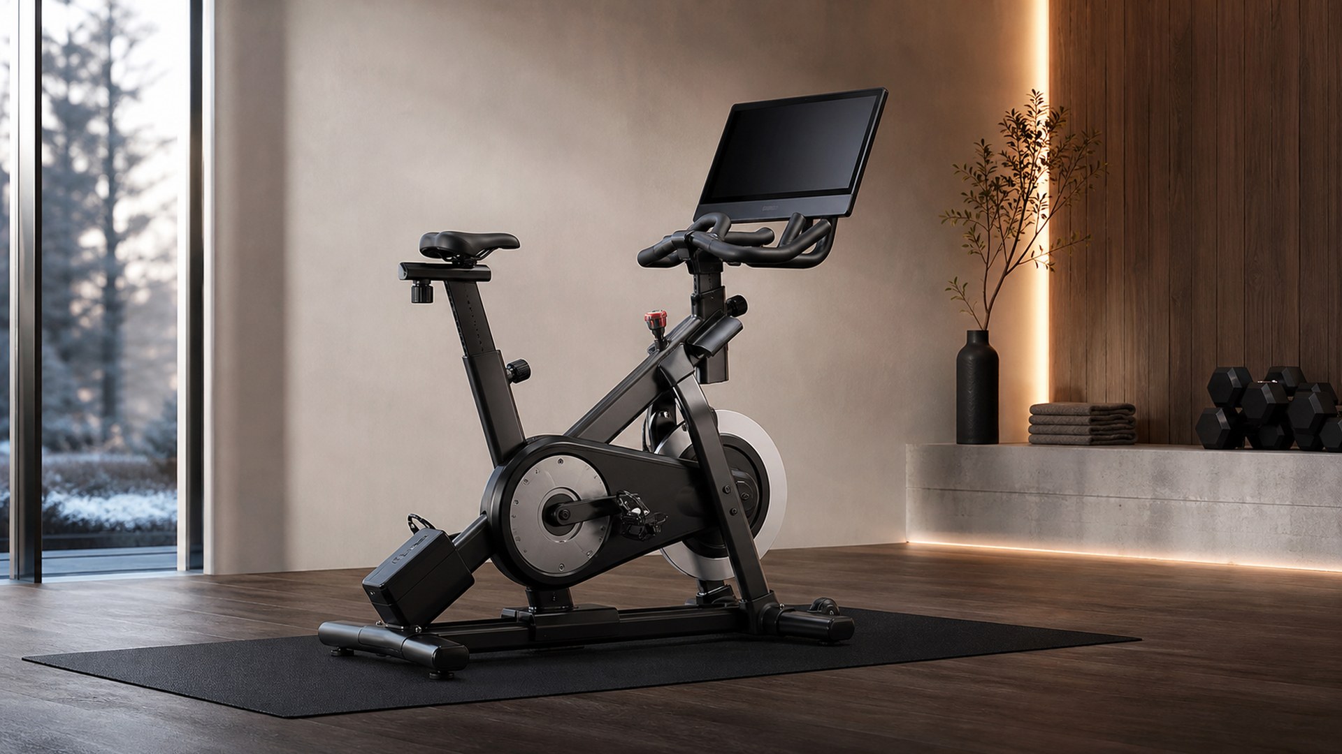 NordicTrack Commercial S22i Studio Bike in an upscale home training room