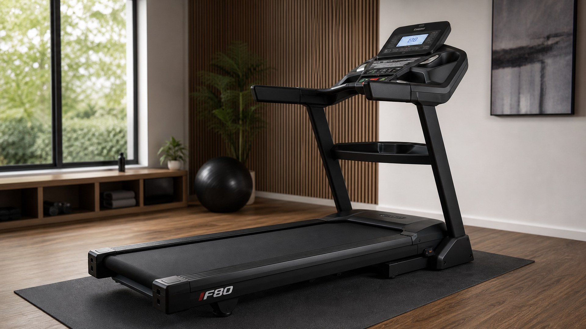 Sole F80 folding treadmill in a home training room