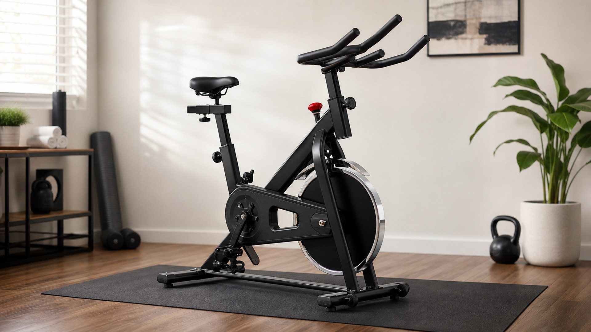 Stages SB20 smart bike in a serious indoor cycling training room