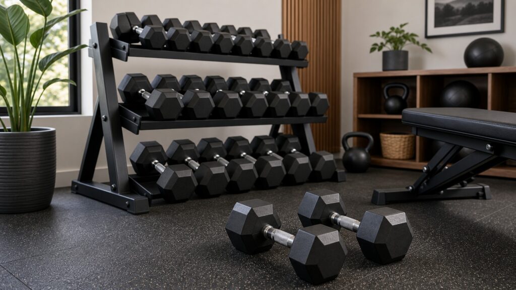 Rubber Hex Dumbbells hero image for Review Streets