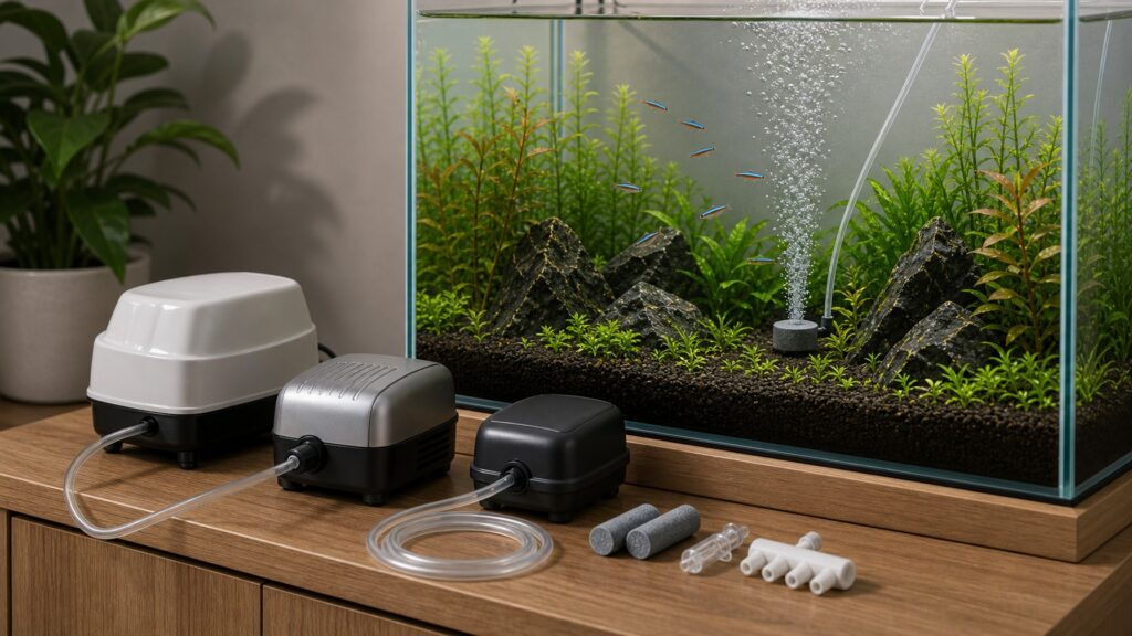 Aquarium Air Pumps hero image for Review Streets
