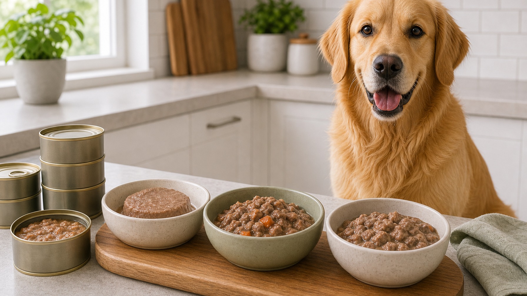 Wet dog food with gravy and chunks for added moisture