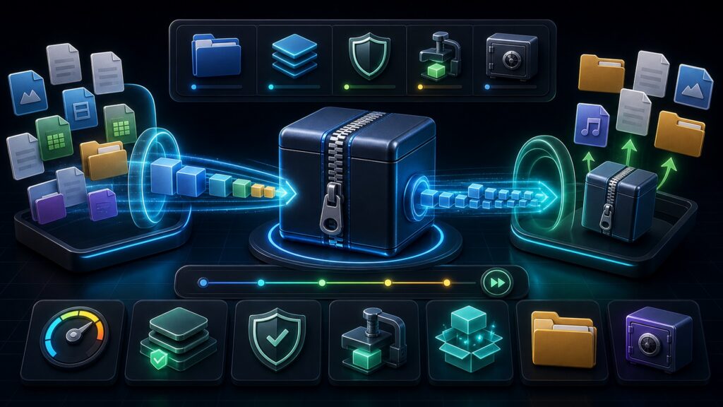 ZIP Compression Tools hero image for Review Streets