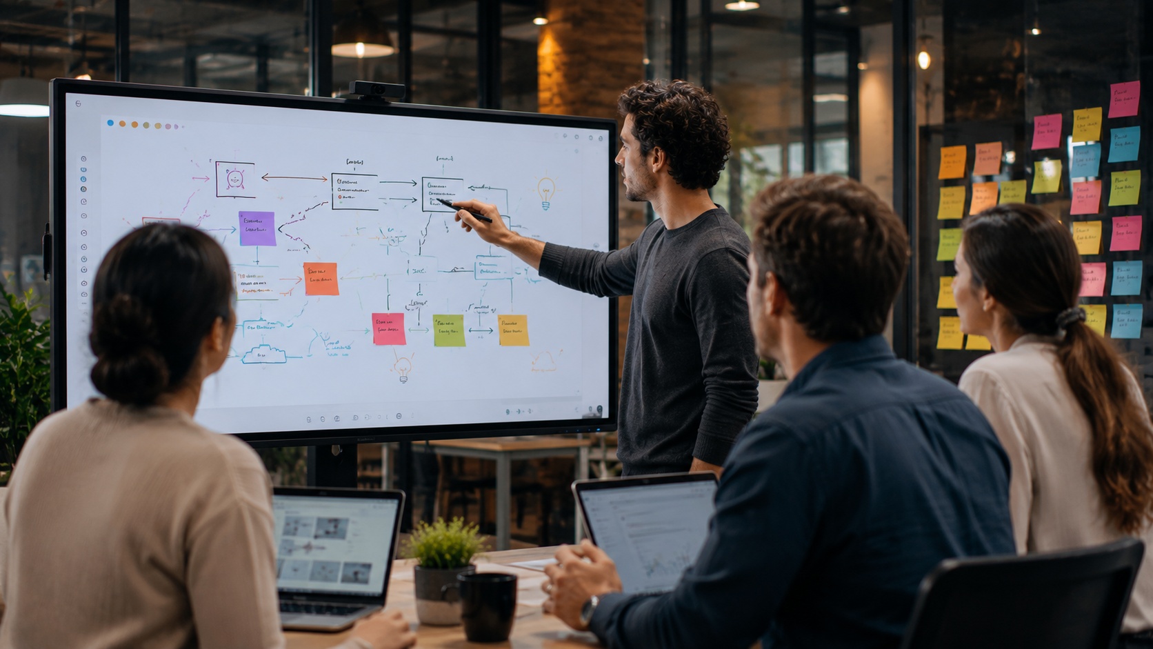 Digital whiteboard representing online whiteboard tools