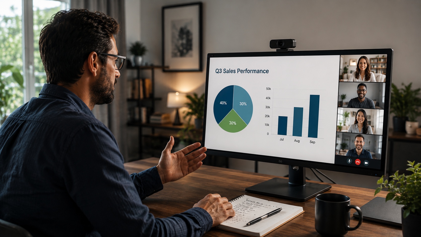 Presentation screen representing remote presentation tools