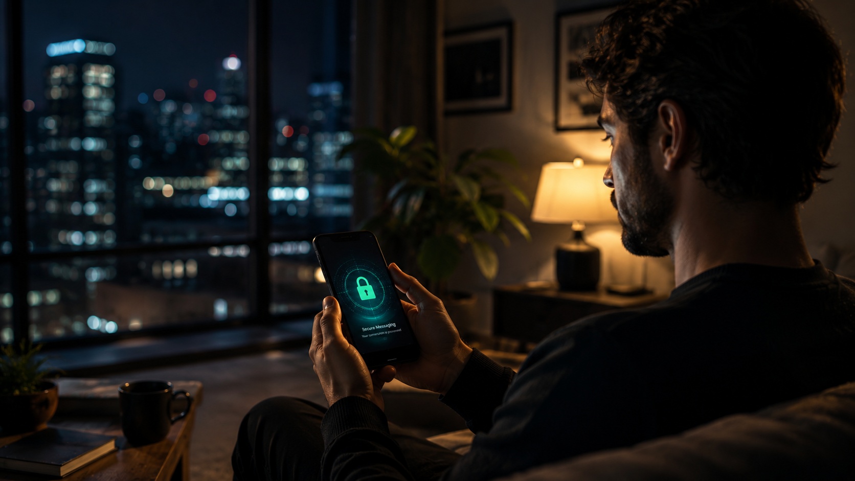 Secure messaging apps with lock icon representing private communication