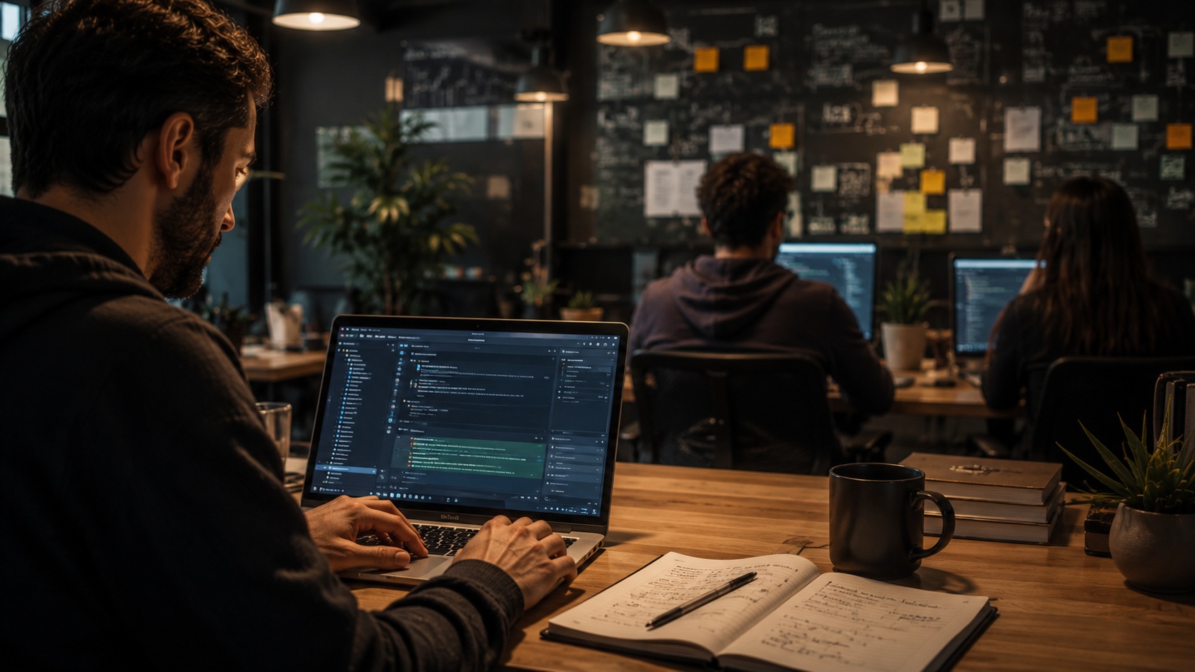 Version control platform dashboard with repositories and collaboration tools