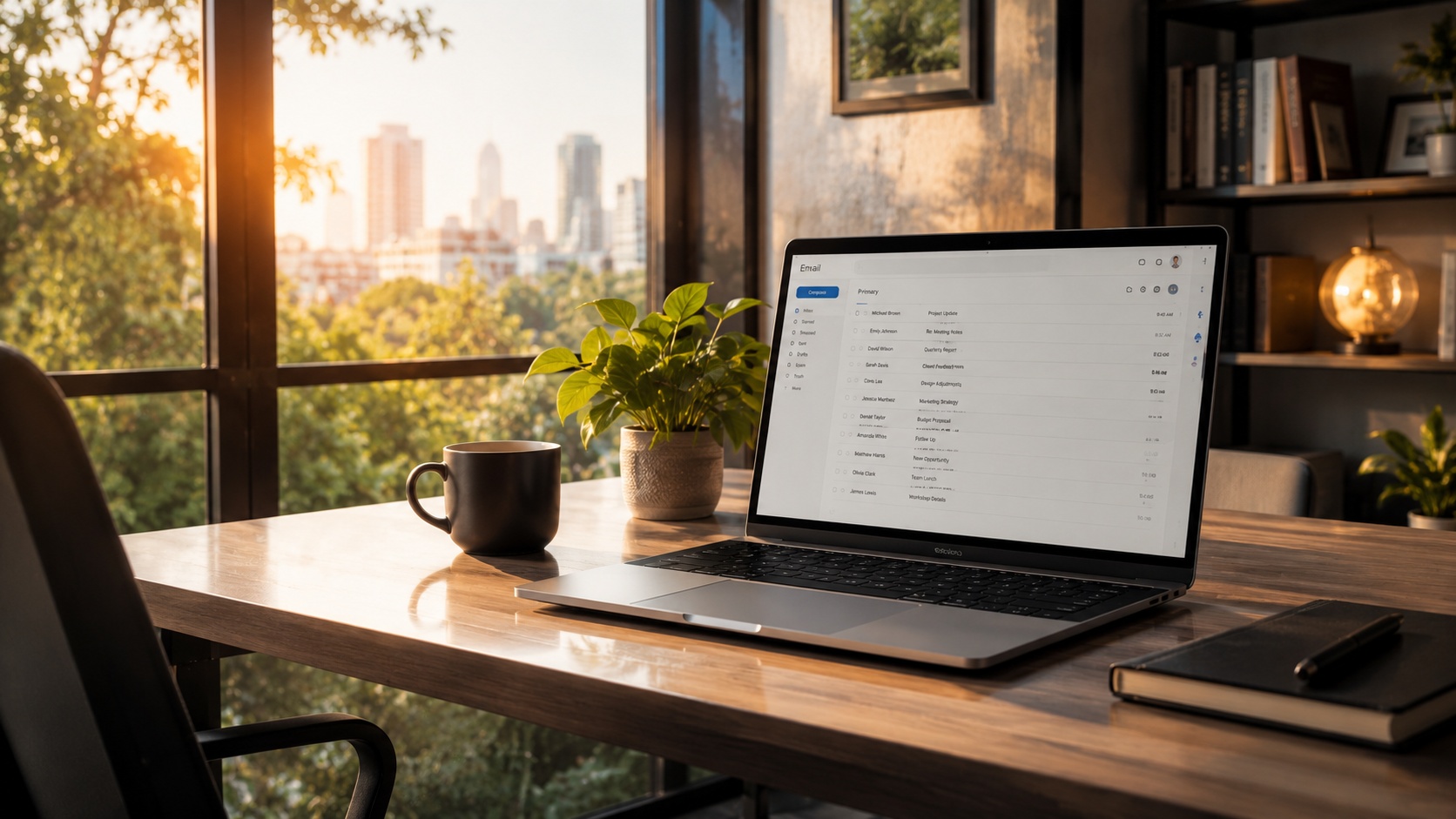 Web-based email interface representing cloud email clients