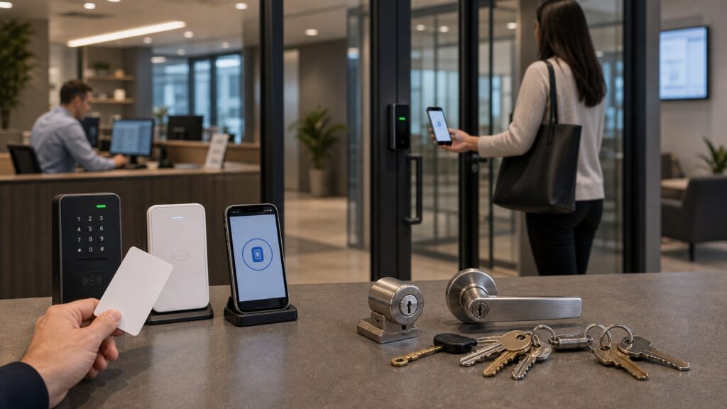 Access Control Systems vs Traditional Keys business comparison image