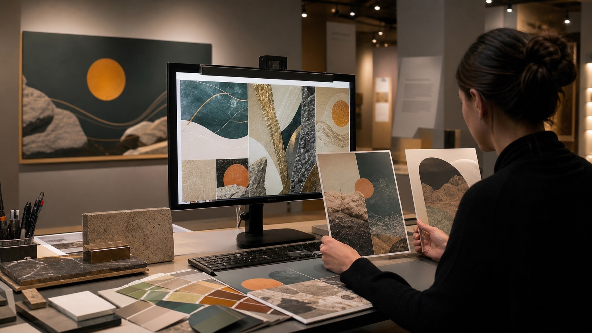 Adobe Firefly AI tool concept image for museum exhibit design workflows