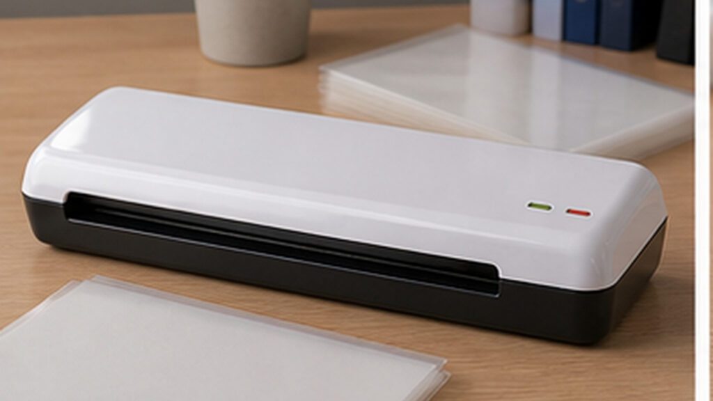 Amazon Basics Thermal Laminator ultra photorealistic replacement hero image
