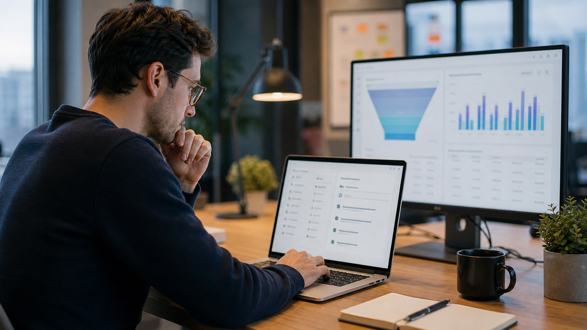 Amplemarket AI sales prospecting software editorial interface concept