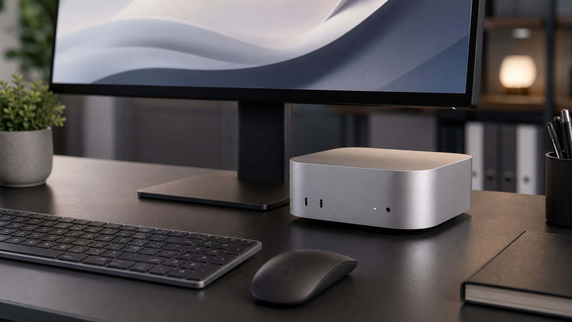 Apple Mac mini (M4) in a modern business workspace