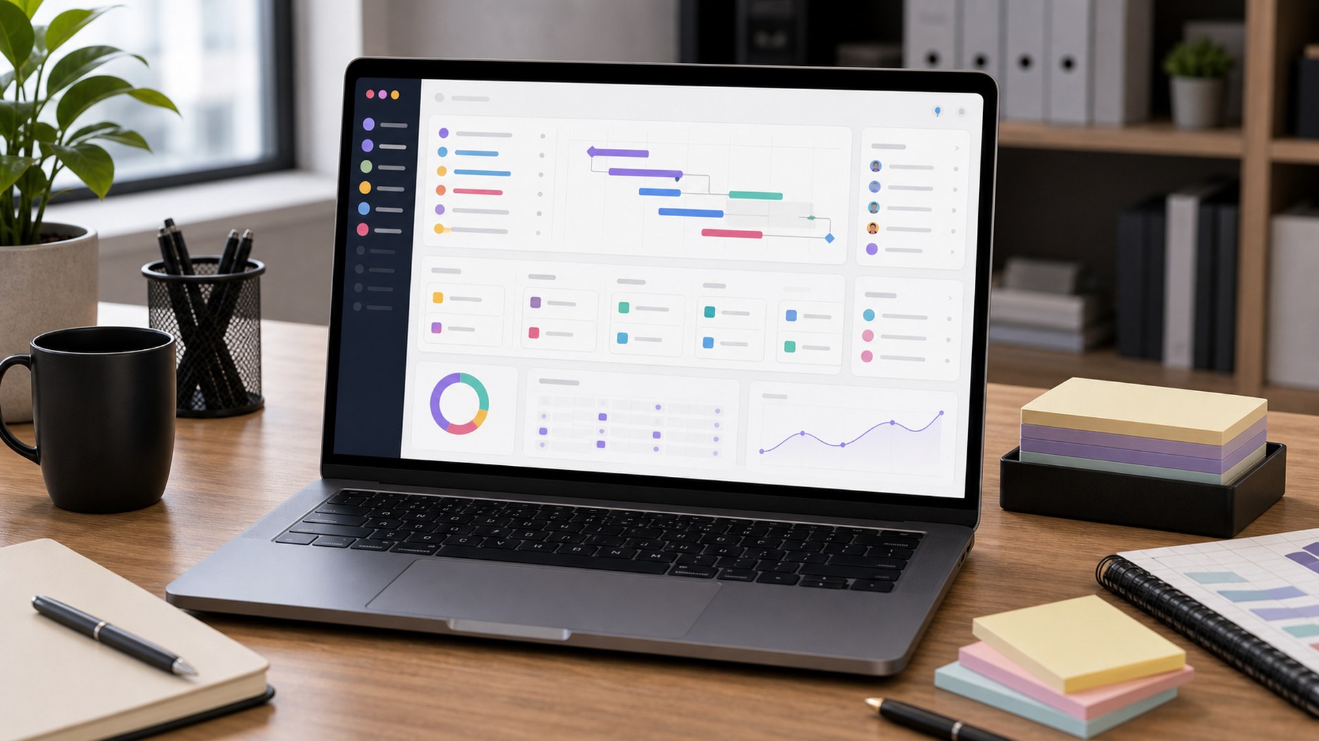 Asana Advanced shown in a premium business workspace