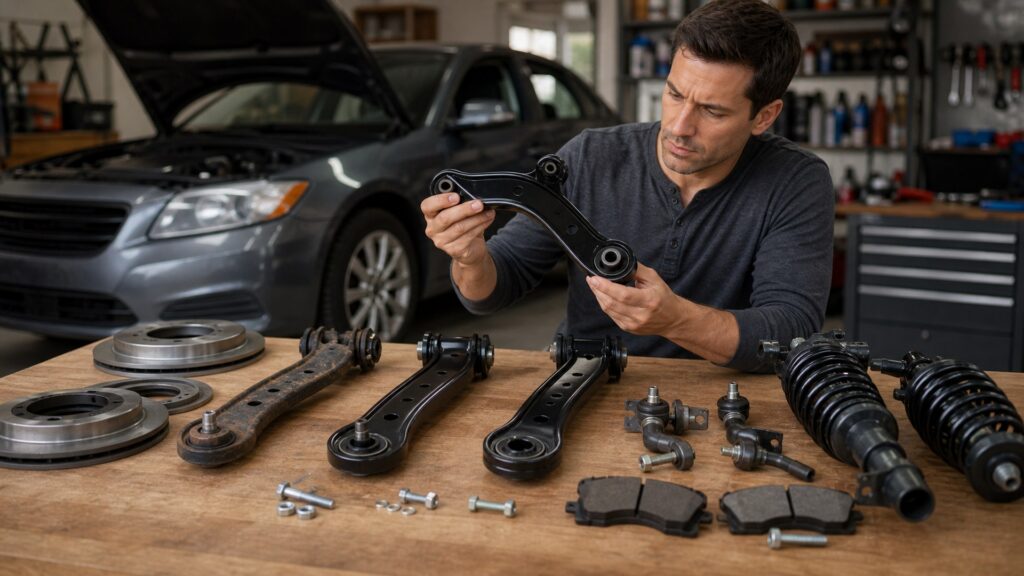 automotive replacement parts shopping setup for aftermarket part selection with practical vehicle-focused details