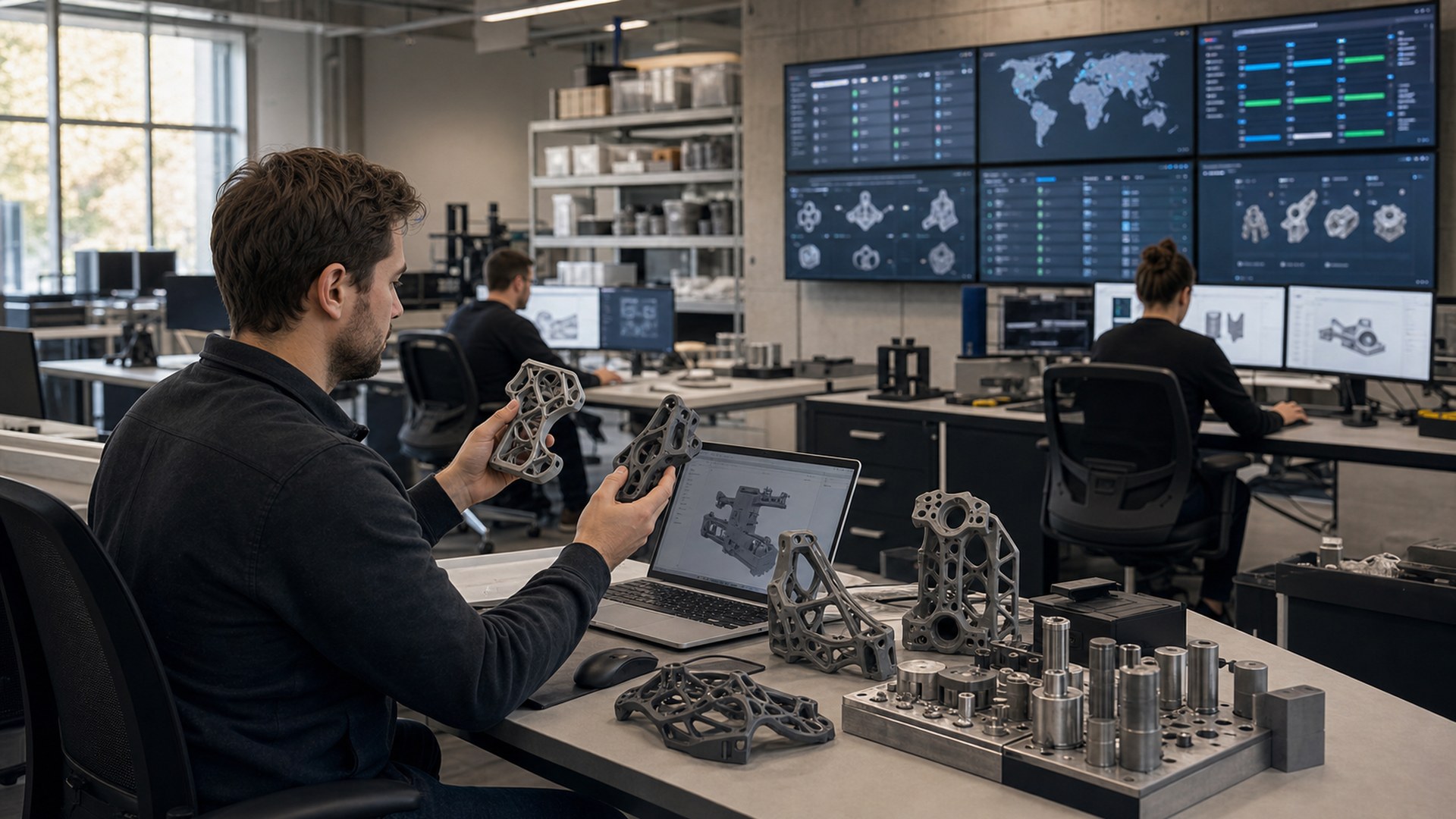 Editorial 16:9 image representing 3YOURMIND Distributed Manufacturing Software for AI-assisted 3D printing business operations