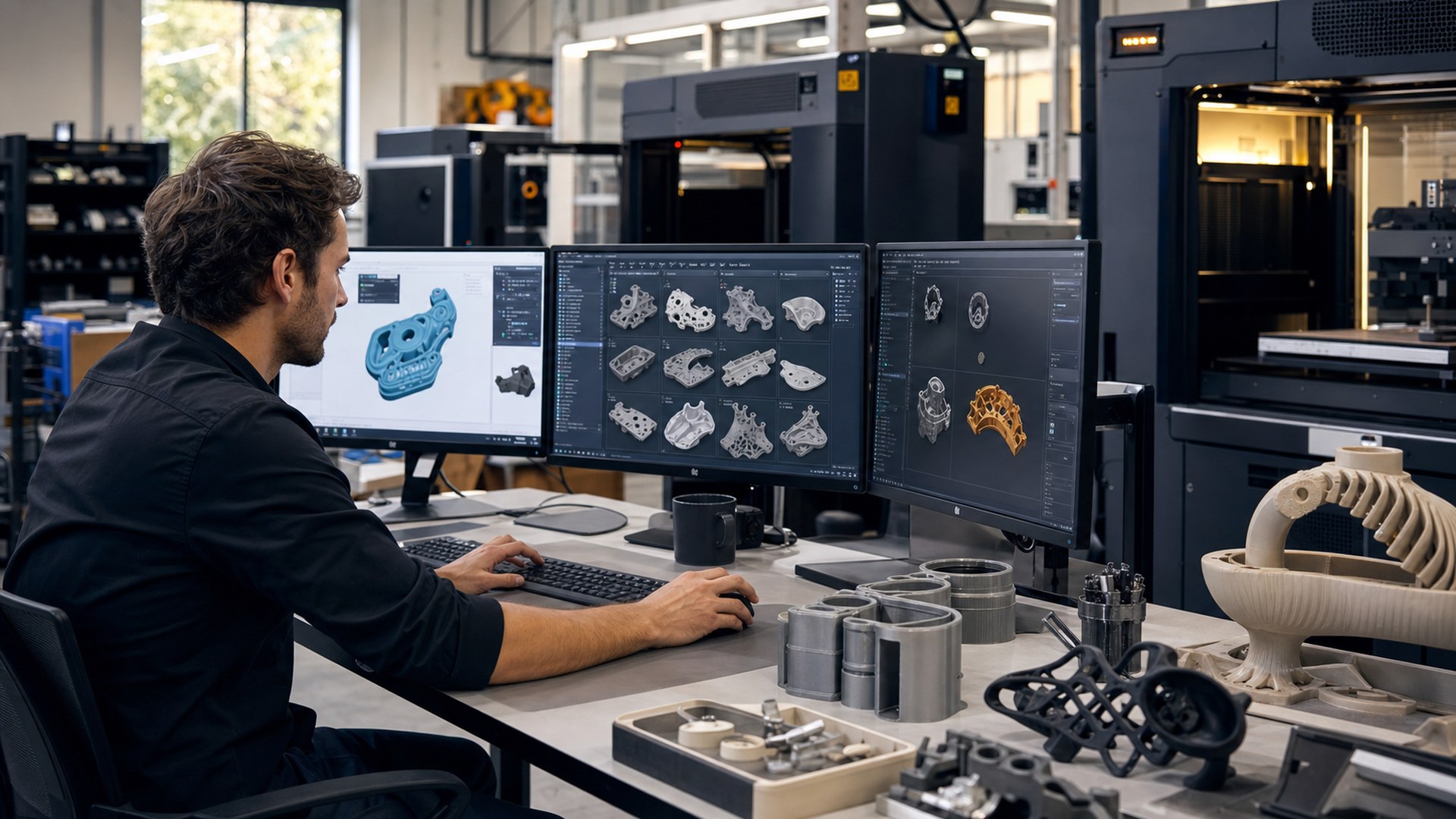 Editorial 16:9 image representing AMFG for AI-assisted 3D printing business operations