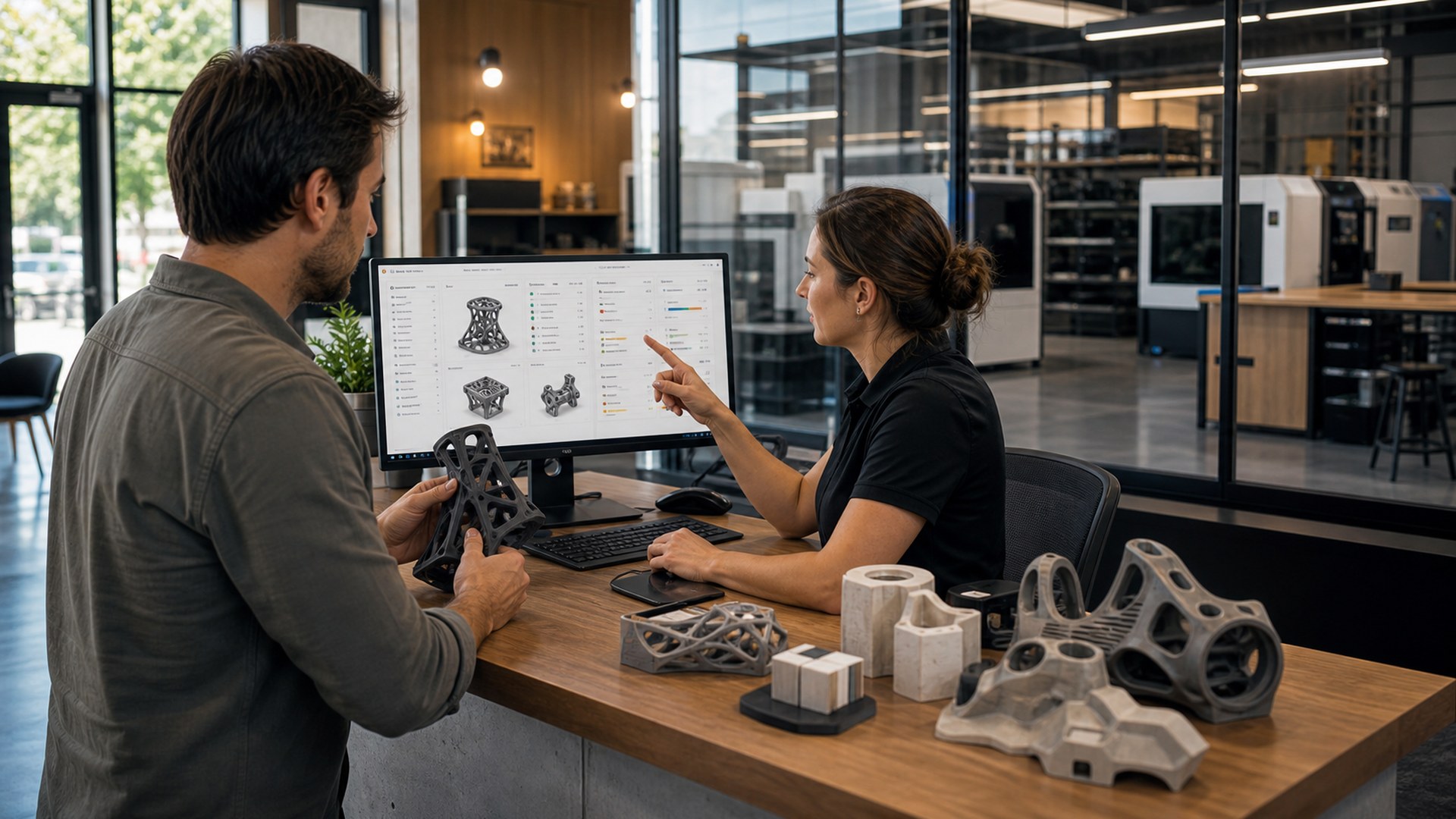 Editorial 16:9 image representing DigiFabster for AI-assisted 3D printing business operations