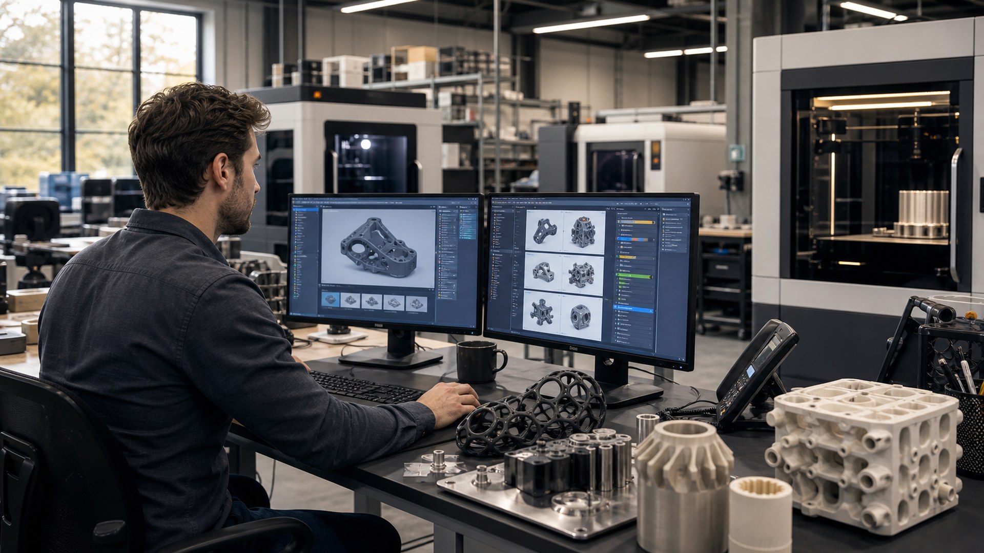 Editorial 16:9 image representing Materialise CO-AM and Magics for AI-assisted 3D printing business operations