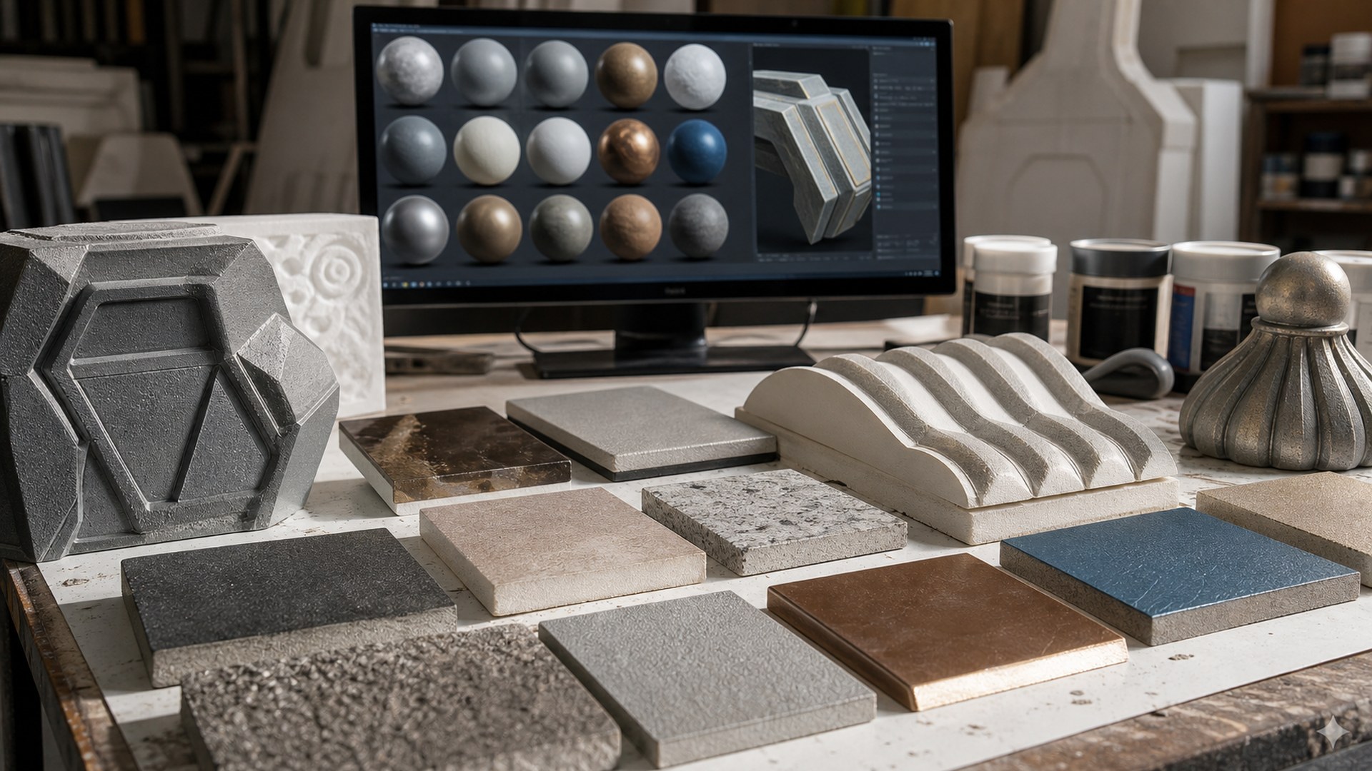 Editorial 16:9 image representing Adobe Substance 3D for AI-assisted foam fabrication