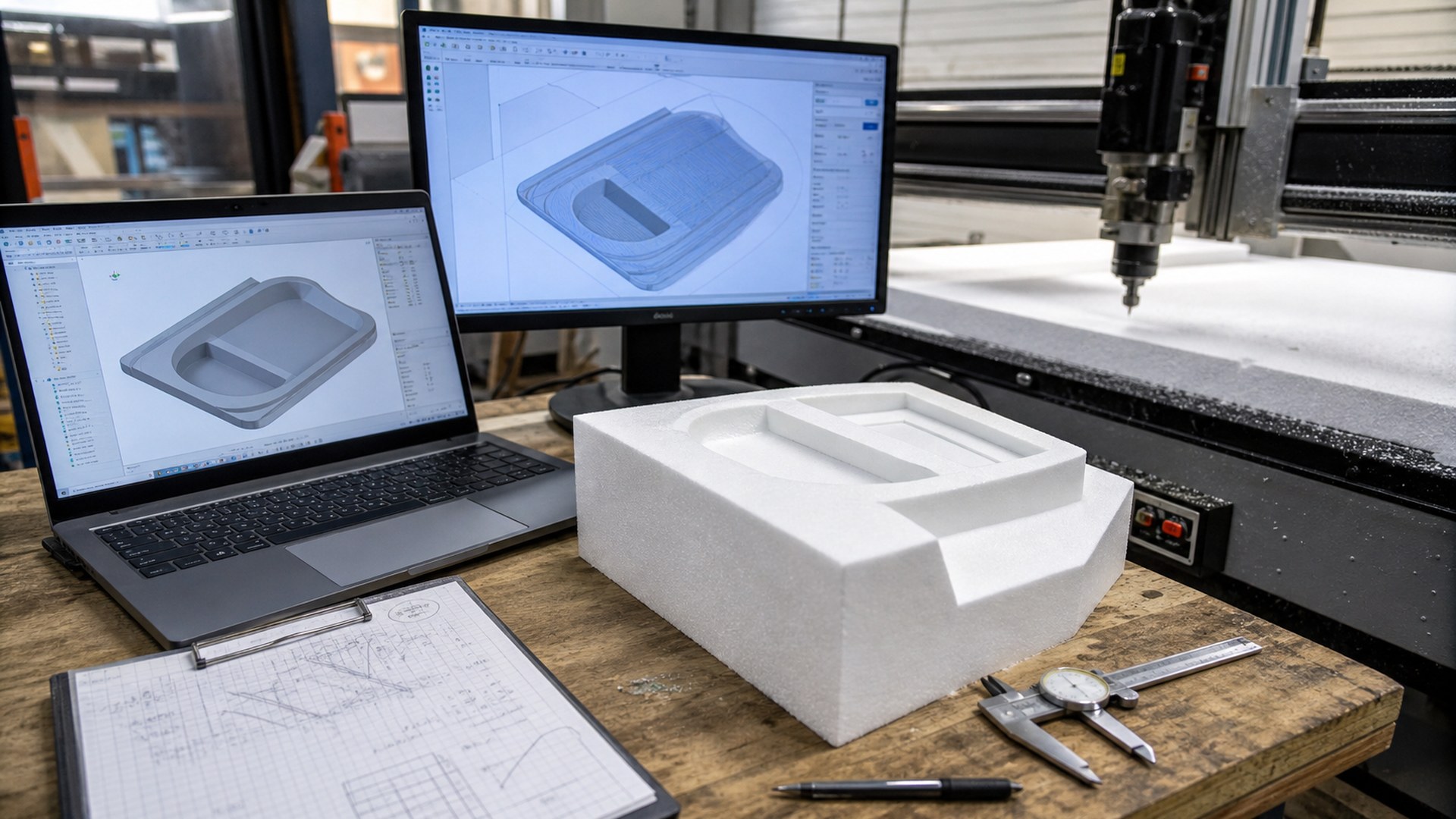 Editorial 16:9 image representing Autodesk Fusion for AI-assisted foam fabrication