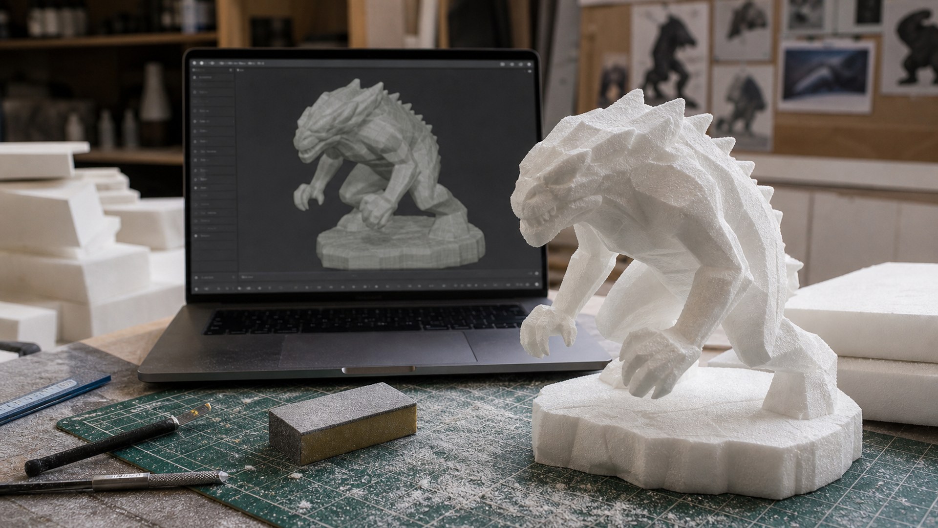 Editorial 16:9 image representing Blender for AI-assisted foam fabrication