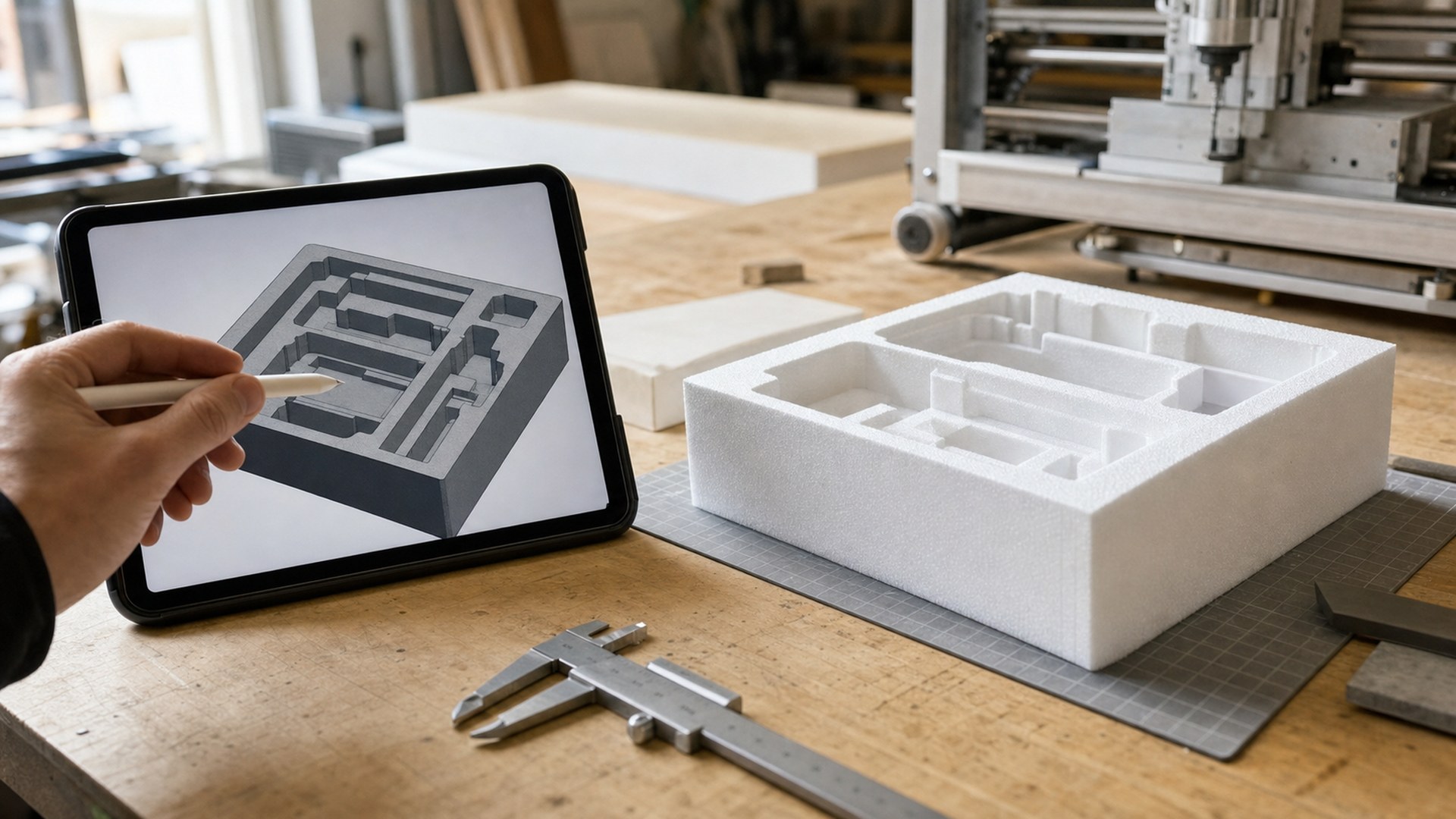 Editorial 16:9 image representing Shapr3D for AI-assisted foam fabrication